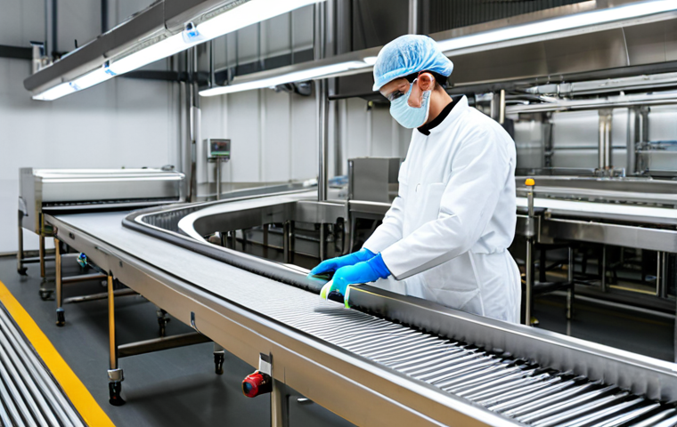 식품위생사 자격증으로 가능한 해외 취업 - Food Safety Inspection in a Modern Processing Plant**

"A food safety inspector, fully clothed in ap...