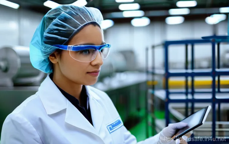 식품위생사 취업에 유리한 학위 - **Prompt:** A highly professional female food safety specialist, aged late 20s to early 30s, of Port...