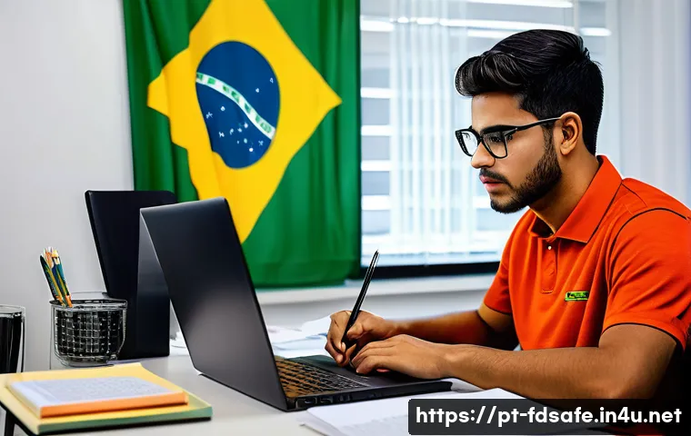 식품위생사 자격증 시험 일정 - A professional Brazilian candidate preparing for the Técnico em Higiene Alimentar exam, sitting at a...
